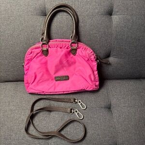 Liebeskind Berlin Pink and Brown Nylon Crossbody Bag